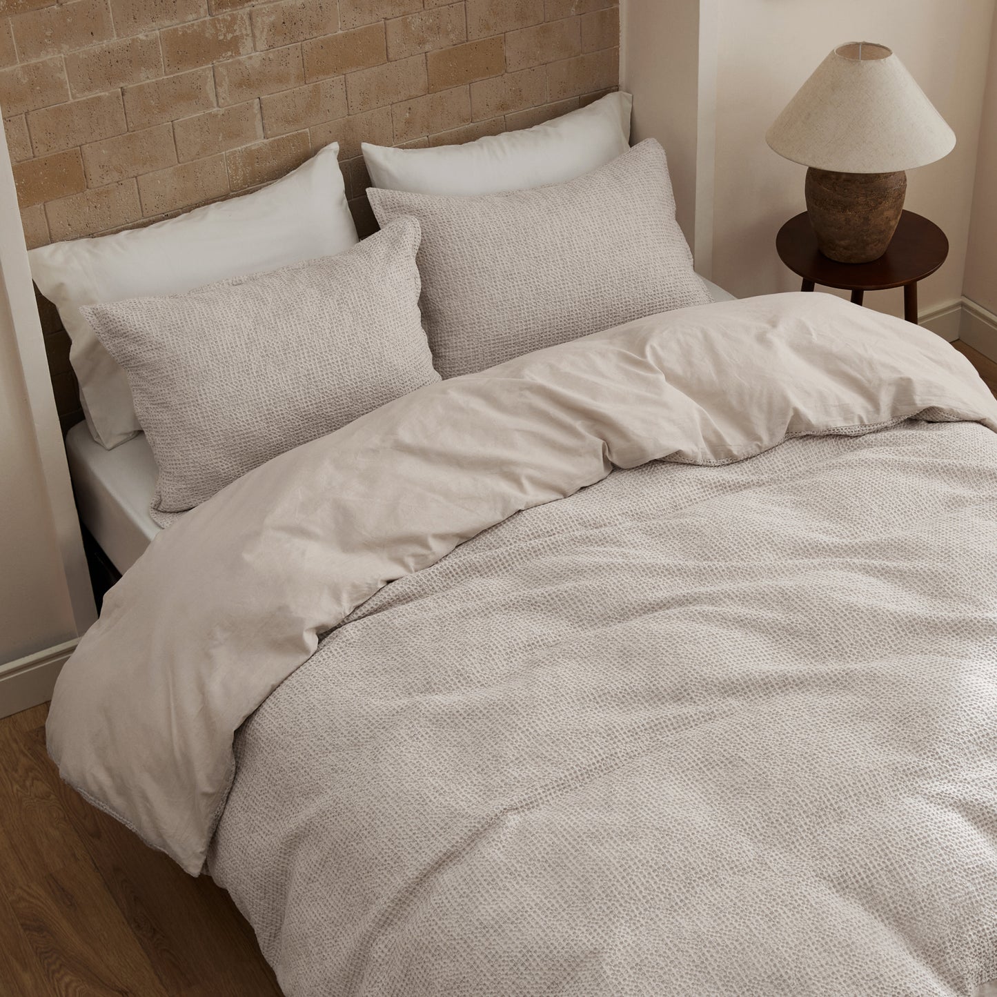 GentleSoft® Cotton Waffle Space-Dyed Duvet Cover Set