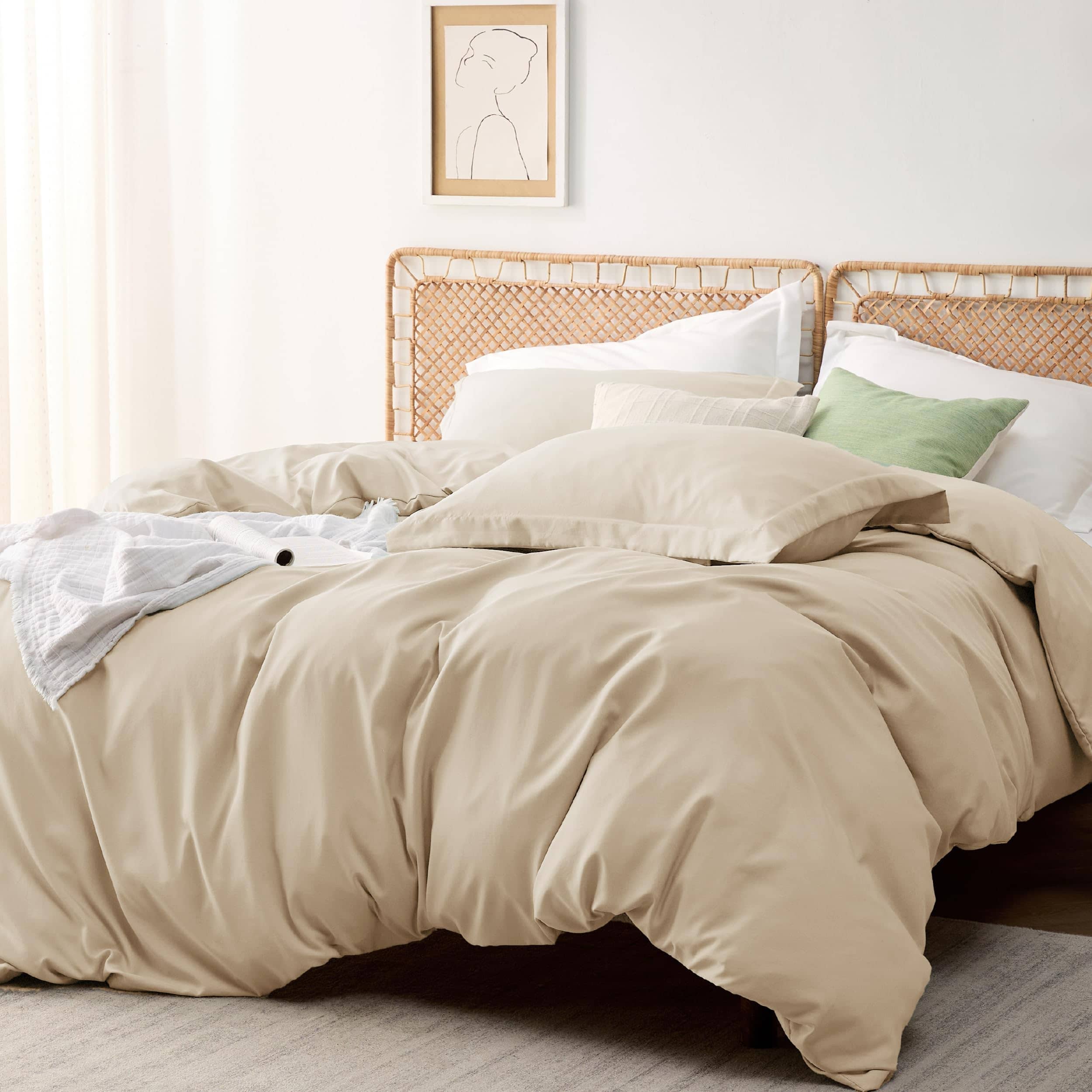 Polyester and Rayon Derived from Bamboo Blend Duvet Cover Set