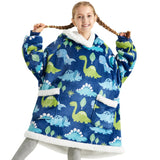 Sherpa Fleece Printed Short Wearable Blanket Hoodie