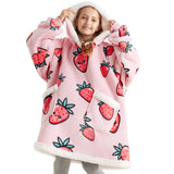 Sherpa Fleece Printed Short Wearable Blanket Hoodie