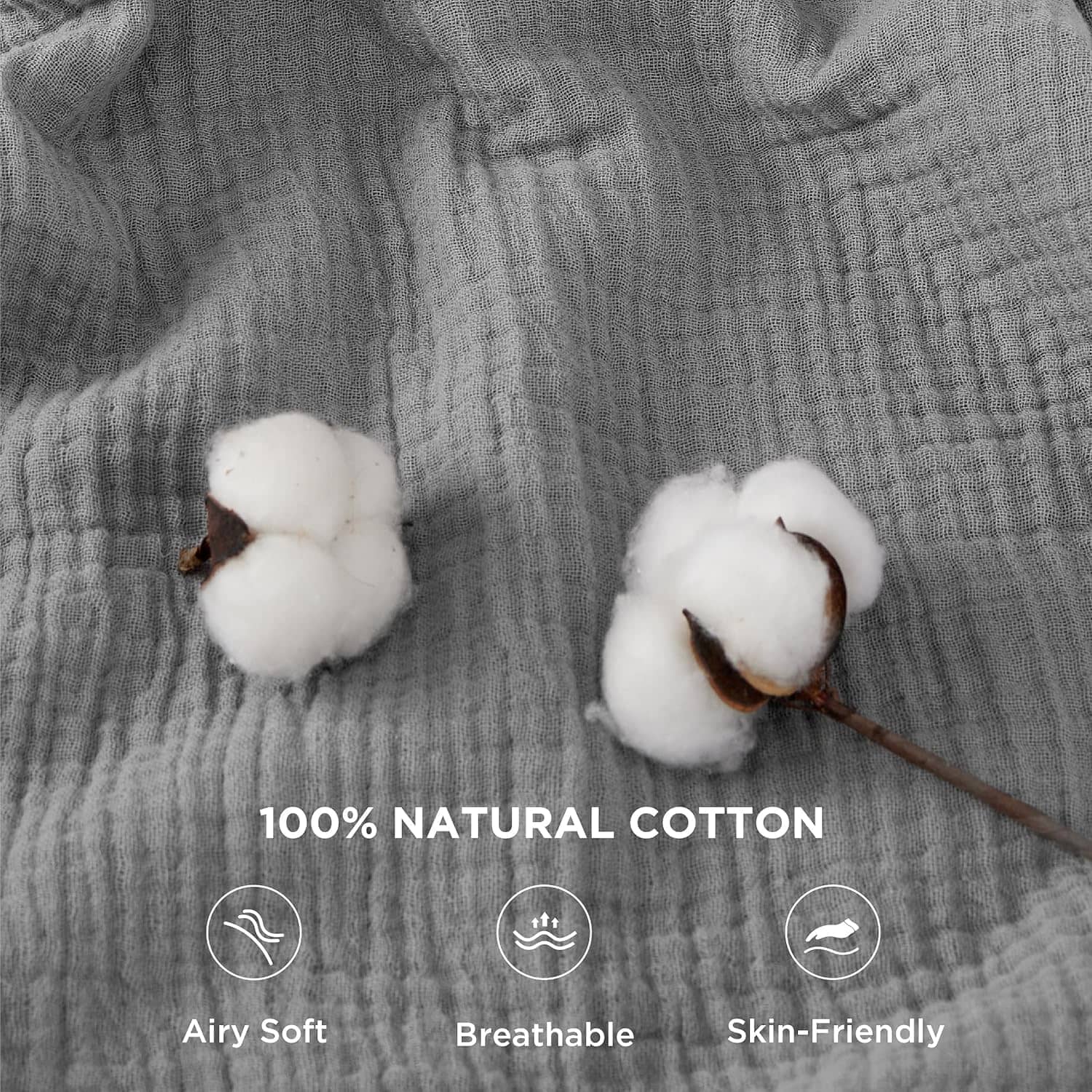 Bedsure 100% Cotton Gauze Spring Throw Blanket