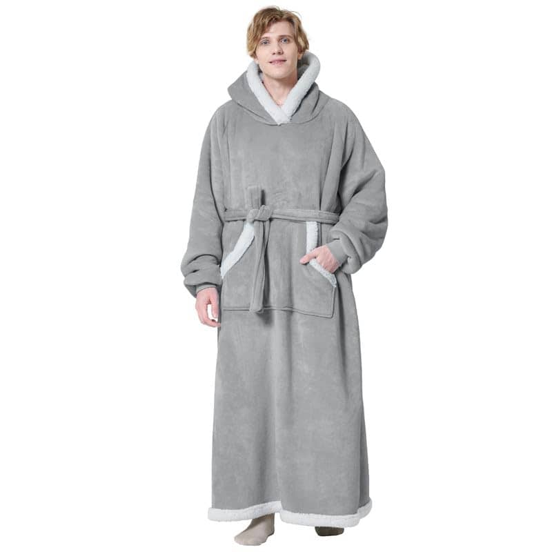Sherpa Fleece Long Blanket Hoodie