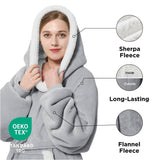 Sherpa Fleece Wearable Blanket Long