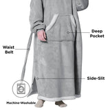 Sherpa Fleece Long Blanket Hoodie