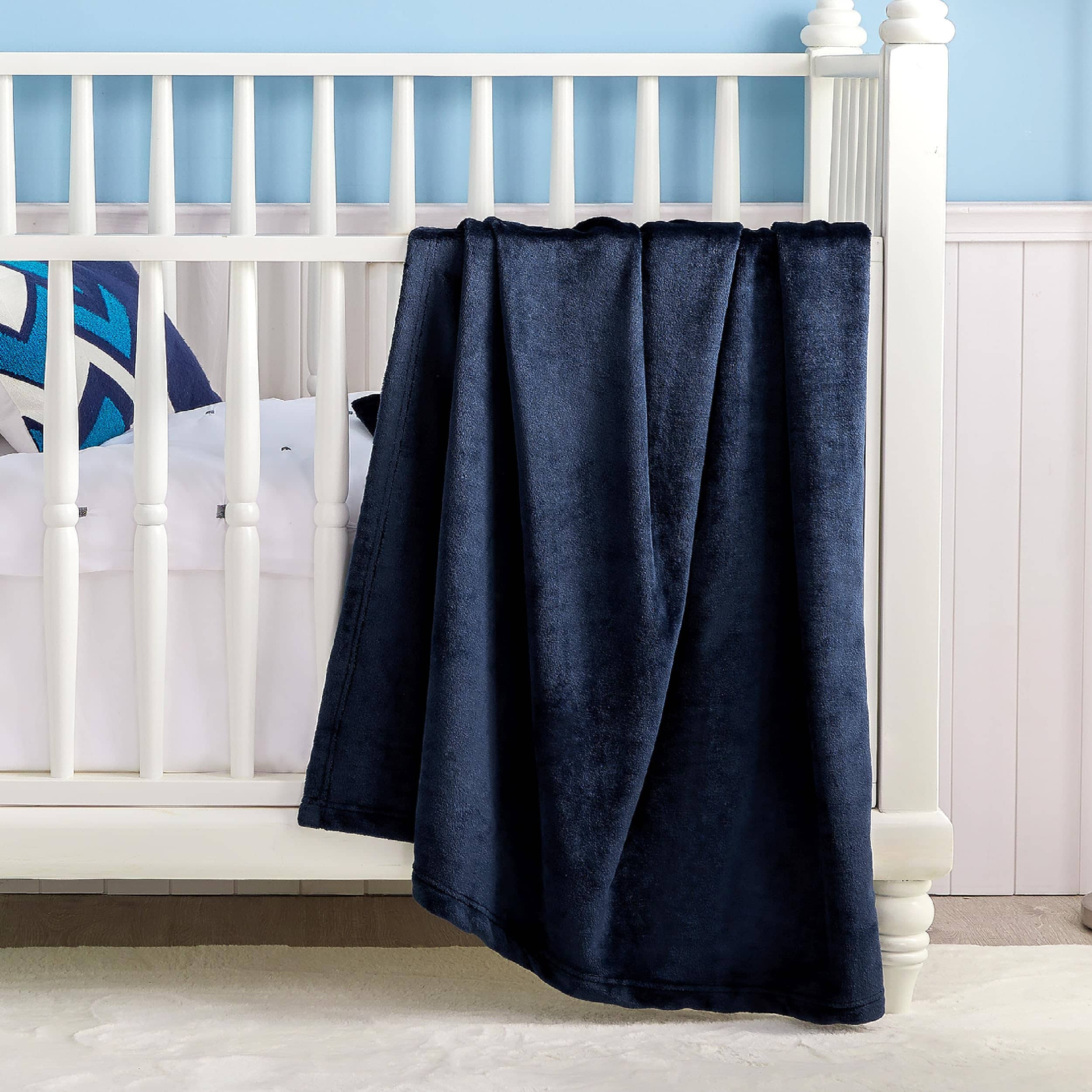 Wilko navy online throw