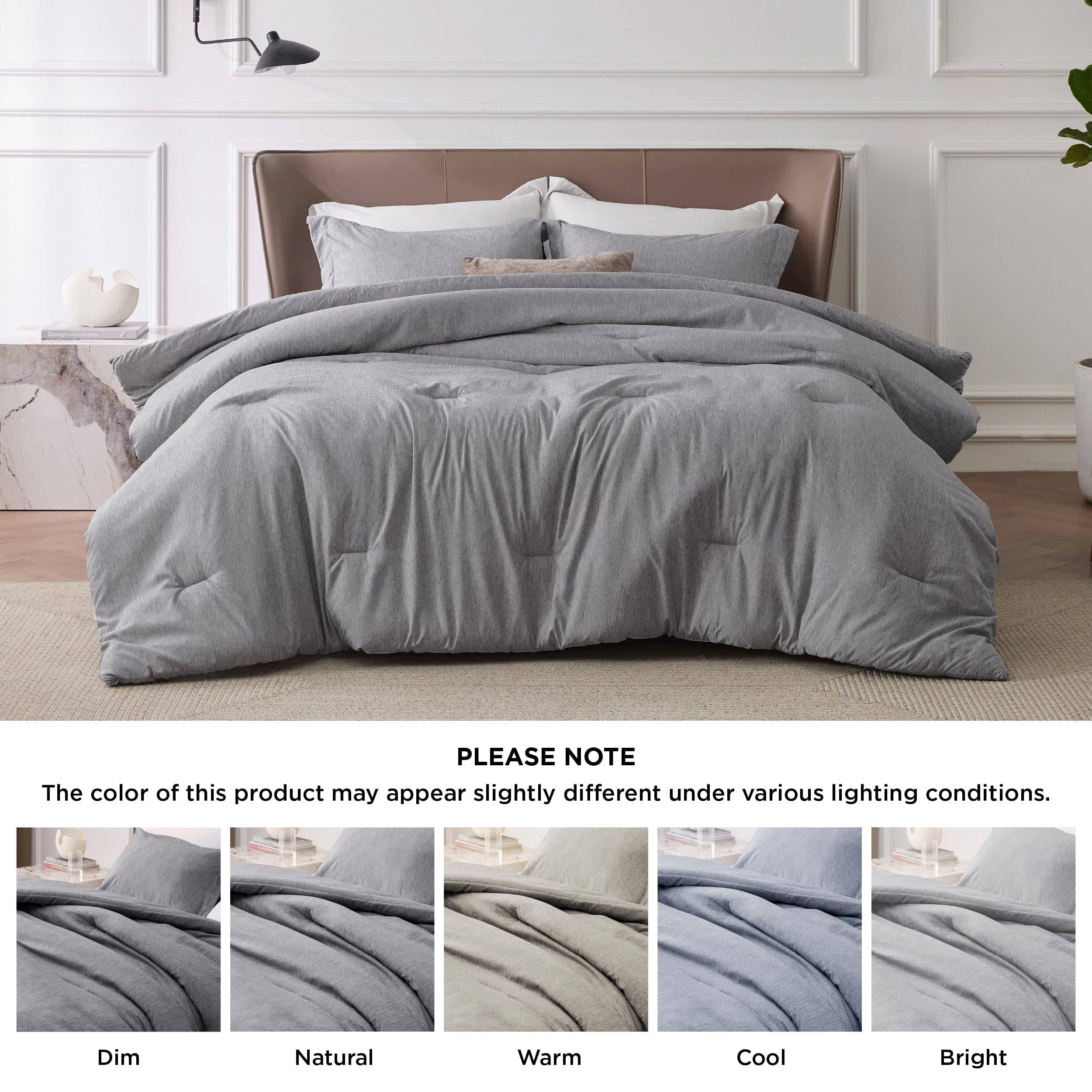 Cationic Dyeing Comforter Set with Pillow Shams