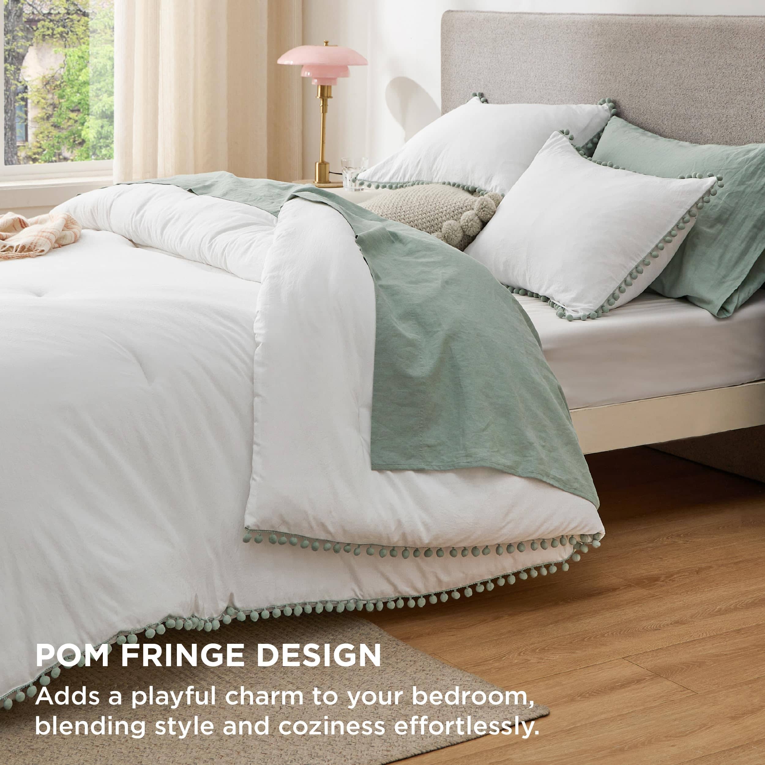 Pom Fringe Comforter Set