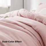 Cationic Dyeing Comforter Set with Pillow Shams