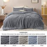 Bedsure Flannel Fleece Fluffy Comforter Set