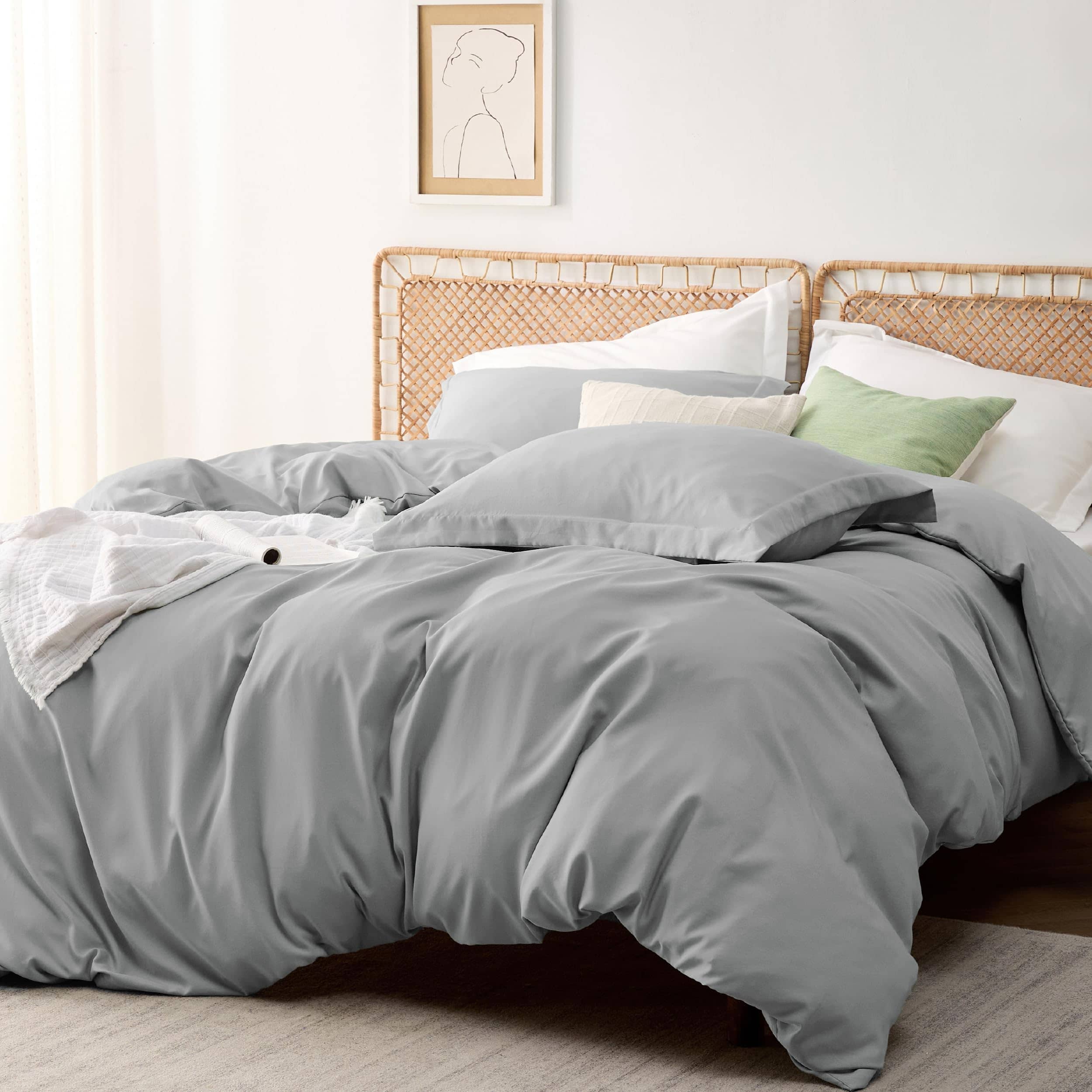 Polyester and Rayon Derived from Bamboo Blend Duvet Cover Set