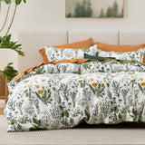 Bedsure 100% Cotton Reversible Floral Duvet Cover Set