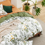 Bedsure 100% Cotton Reversible Floral Duvet Cover Set