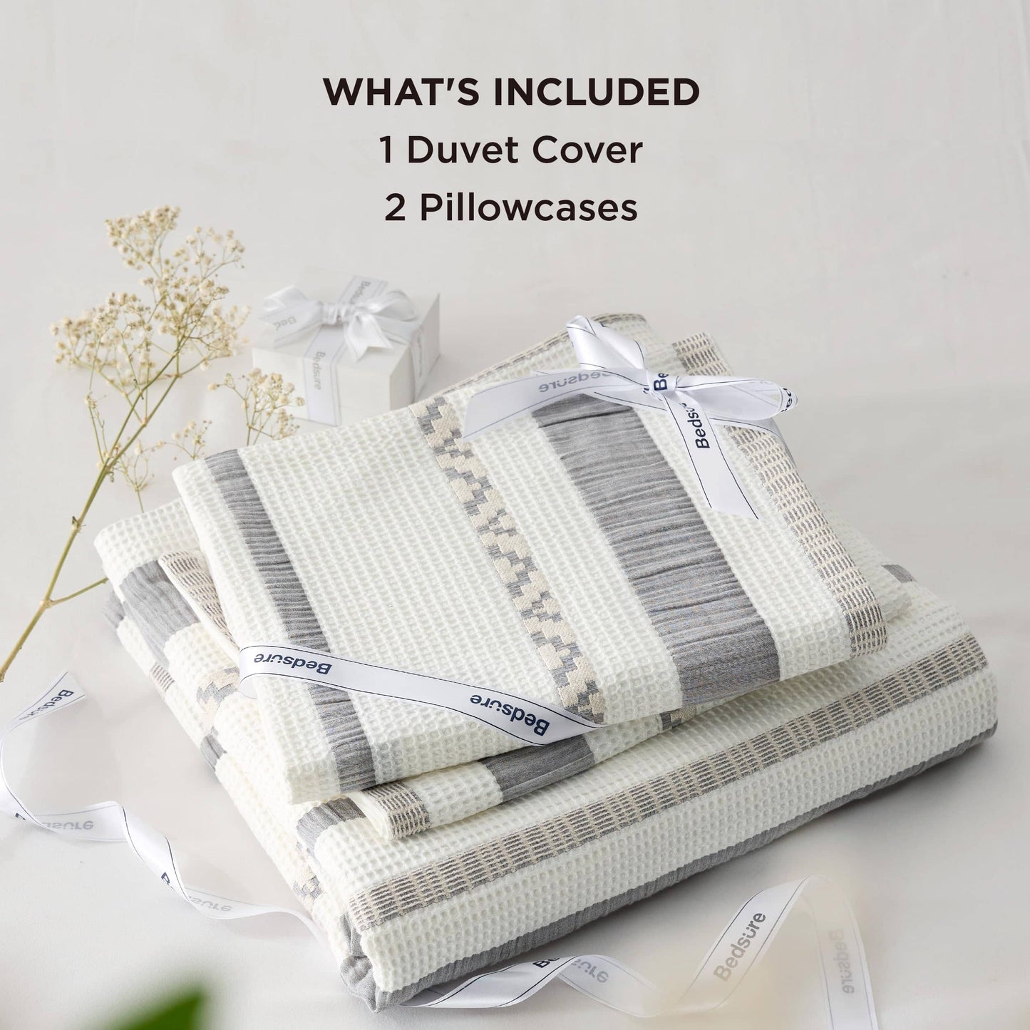 Cotton Boho Waffle Weave Duvet Cover Set