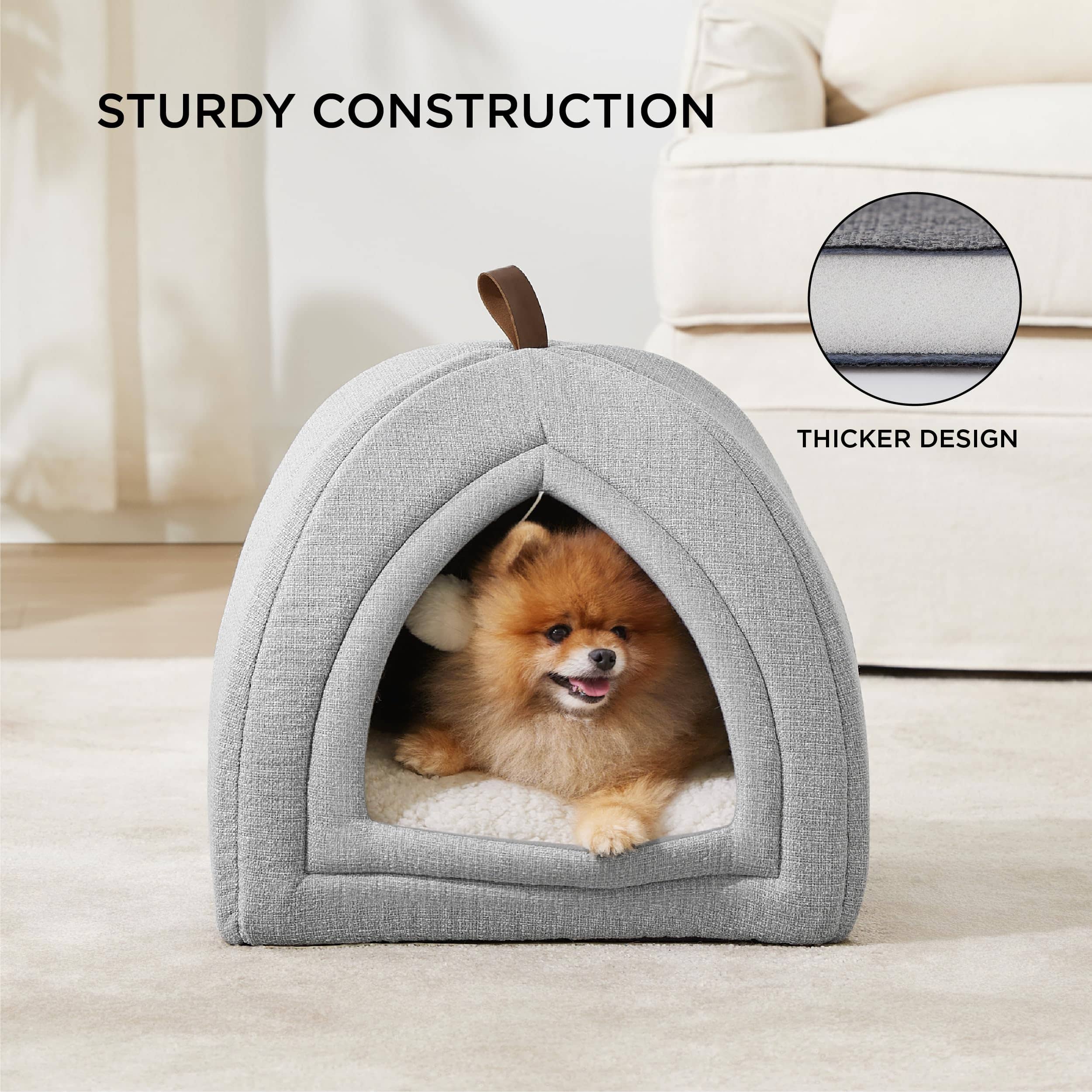 Faux-Linen Cat Dog Tent