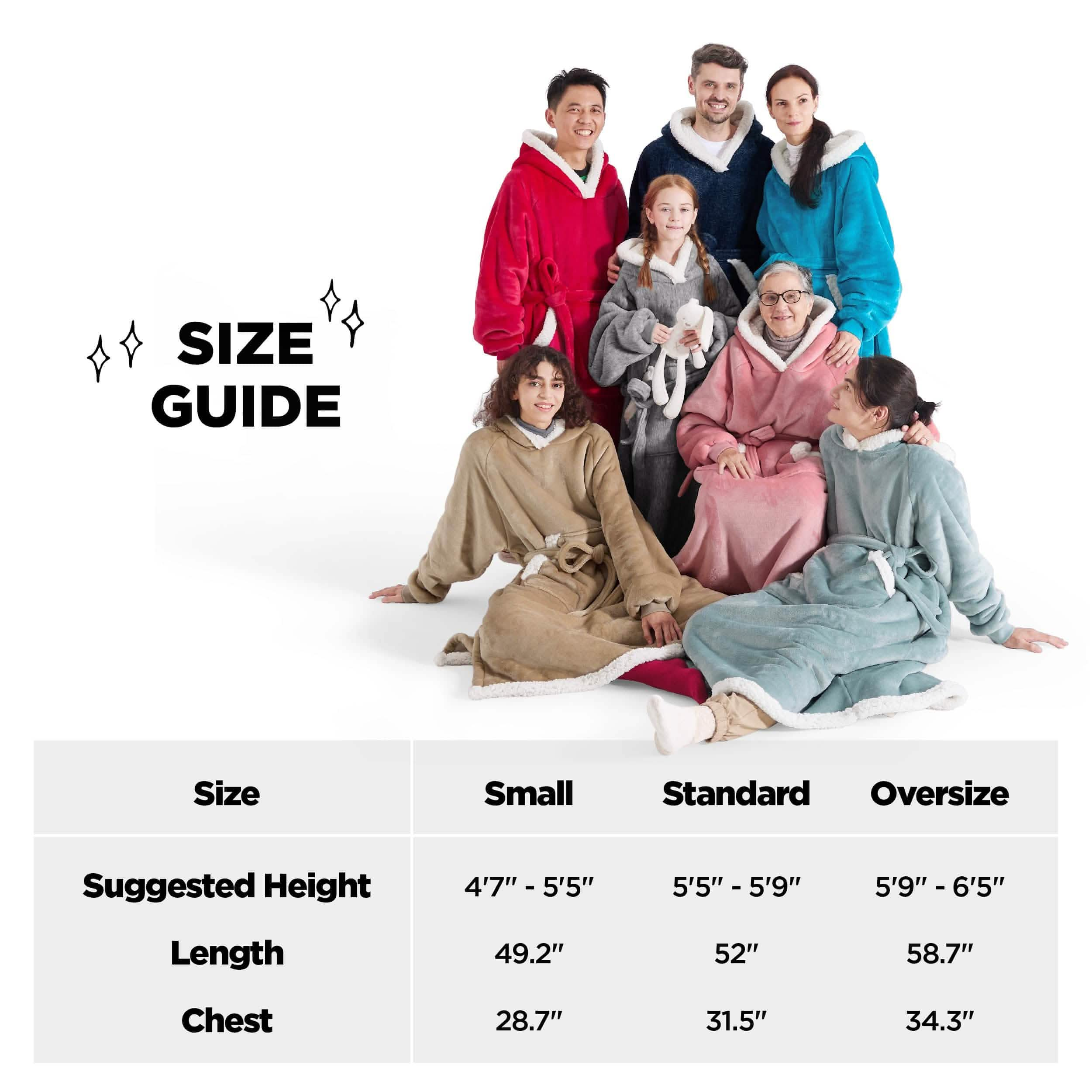 Sherpa Fleece Long Blanket Hoodie