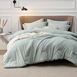 Cationic Dyeing Comforter Set with Pillow Shams