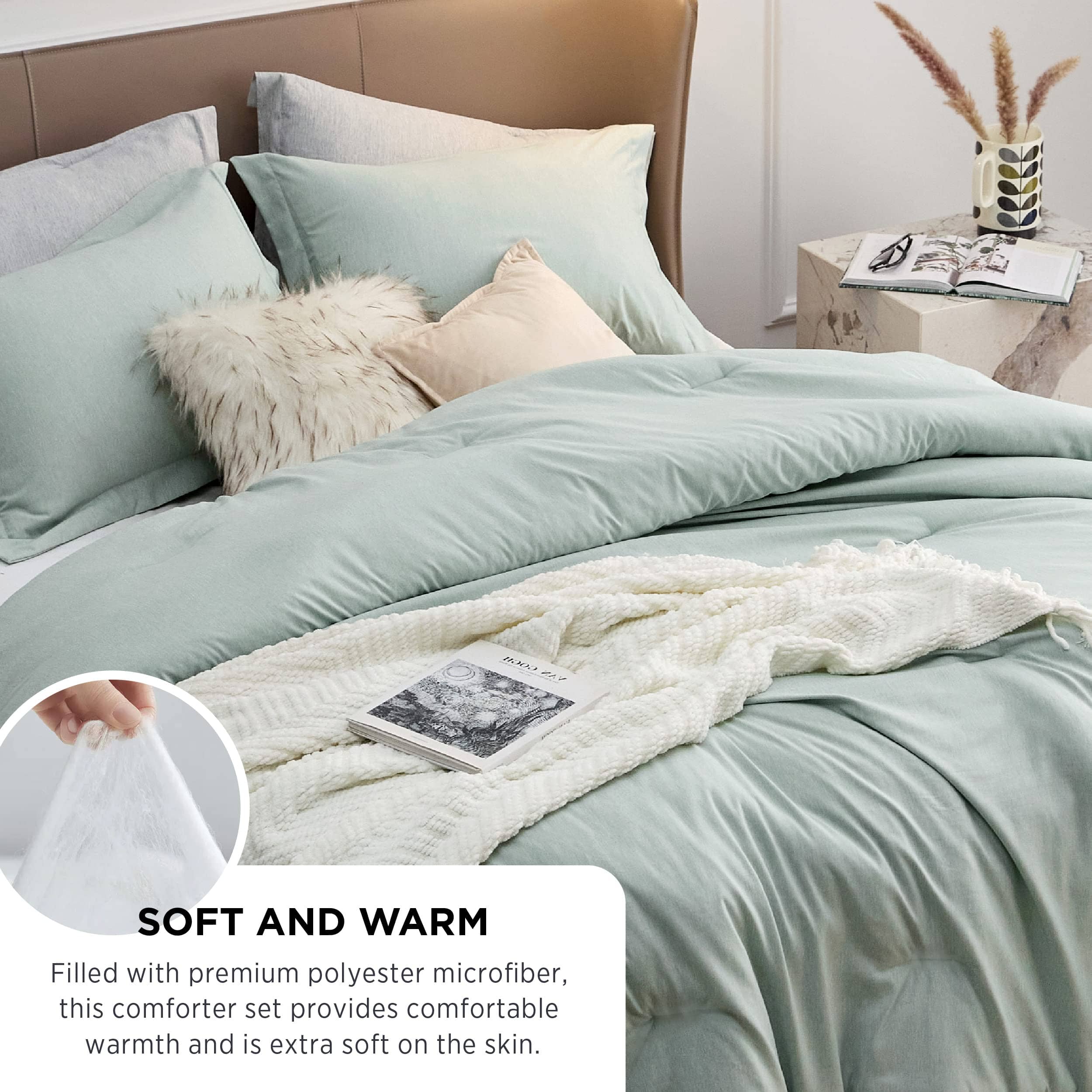 Cationic Dyeing Comforter Set with Pillow Shams