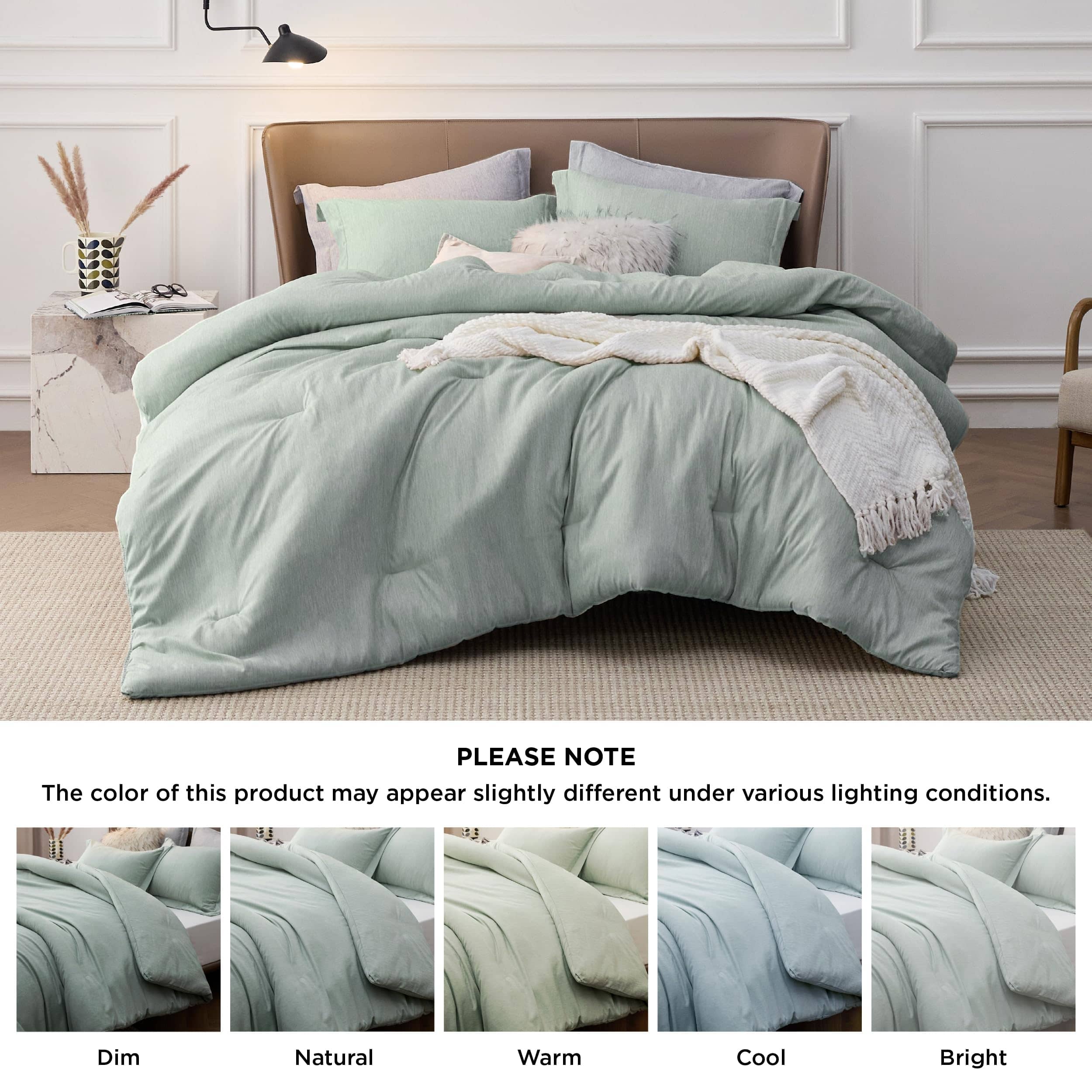 Cationic Dyeing Comforter Set with Pillow Shams