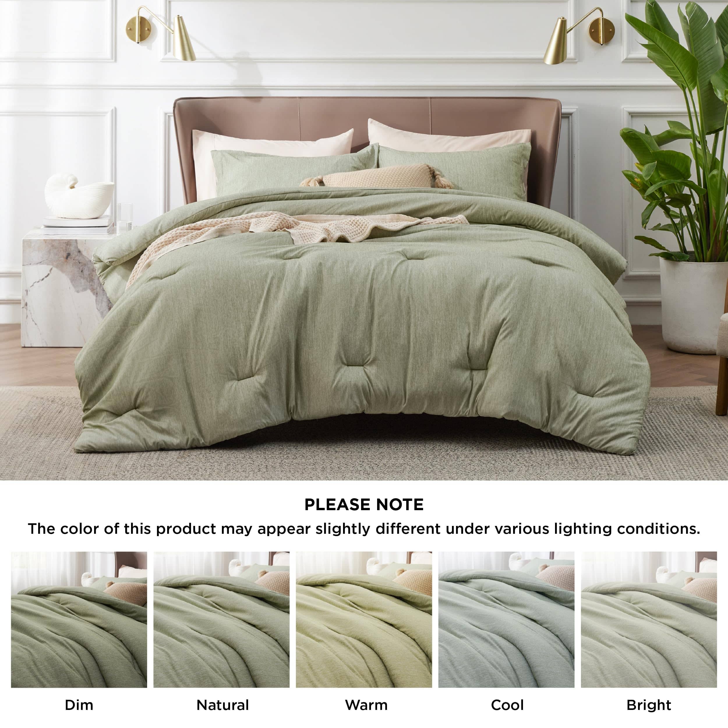 Cationic Dyeing Comforter Set with Pillow Shams