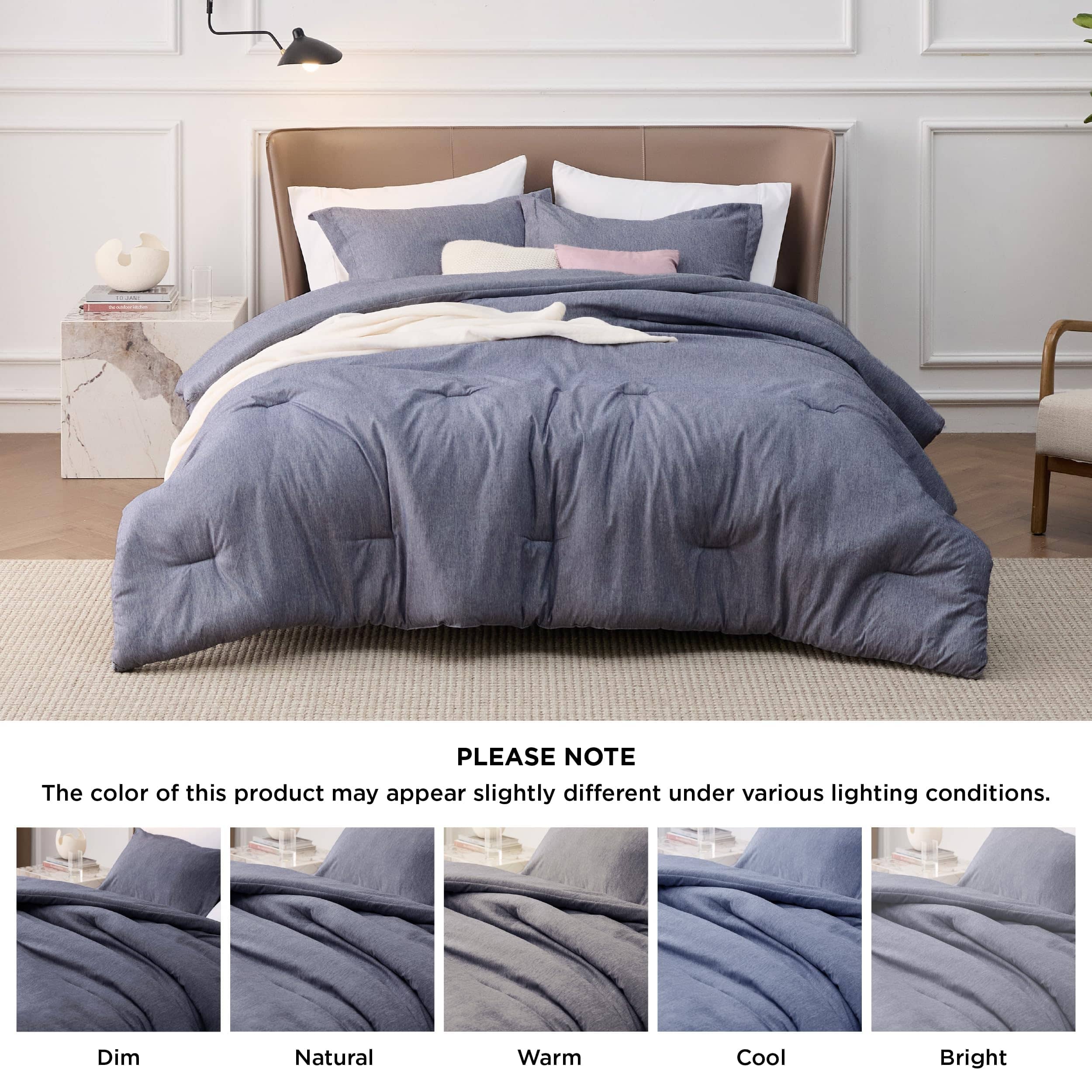 Cationic Dyeing Comforter Set with Pillow Shams