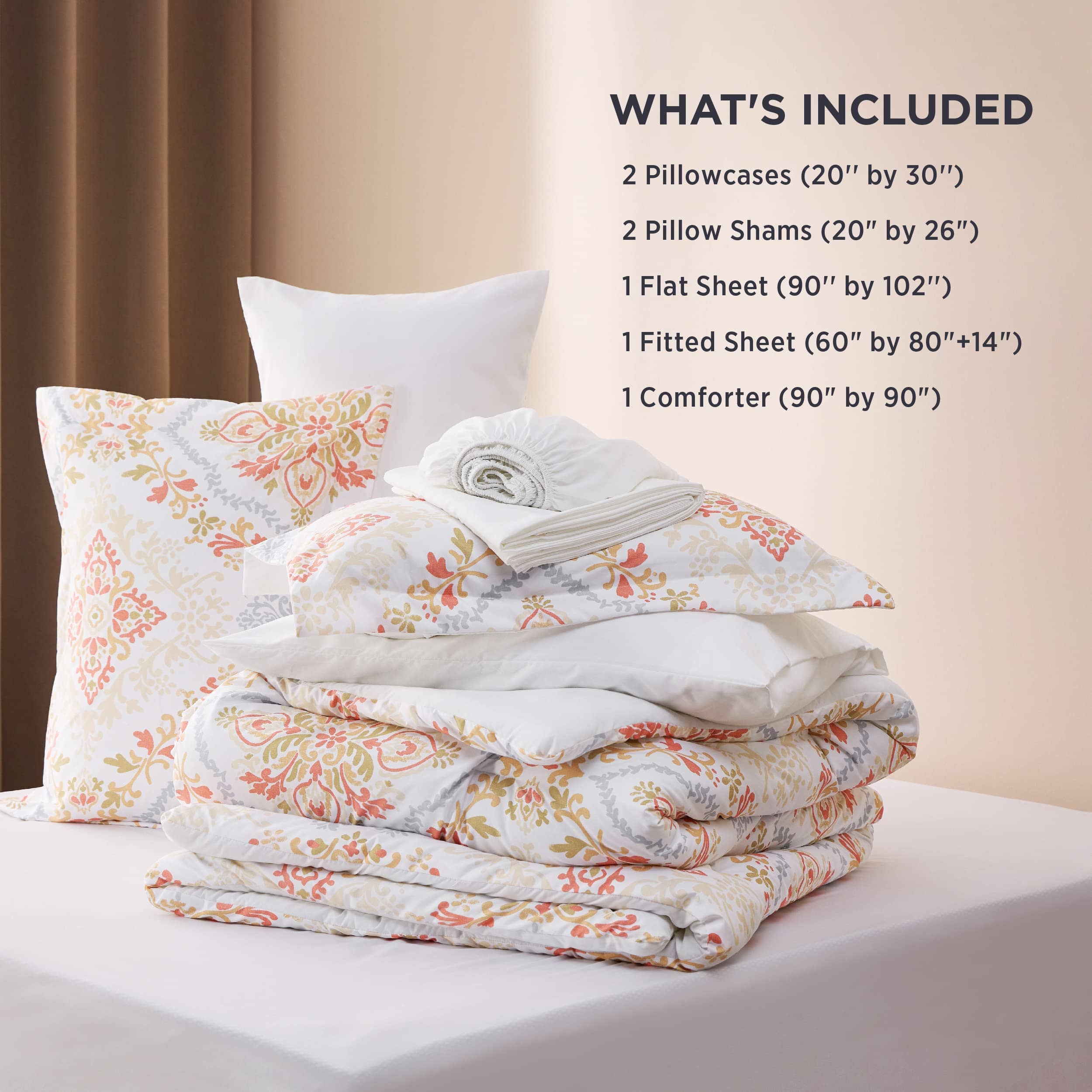 Bedsure Elegant Floral Comforter Sets