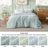 Embroidery Boho Cationic Dyeing Comforter Set