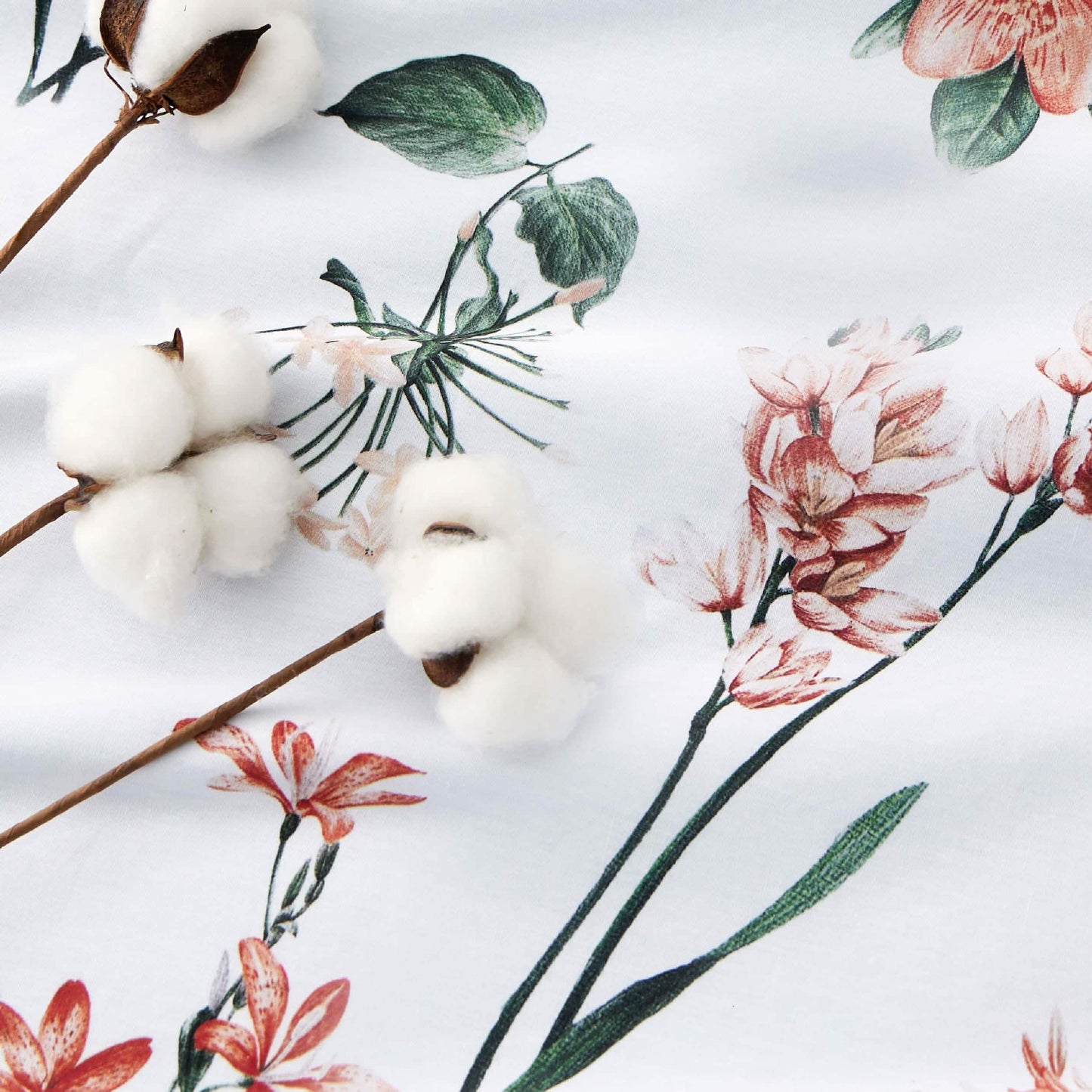 100% Cotton Reversible Floral Duvet Cover Set