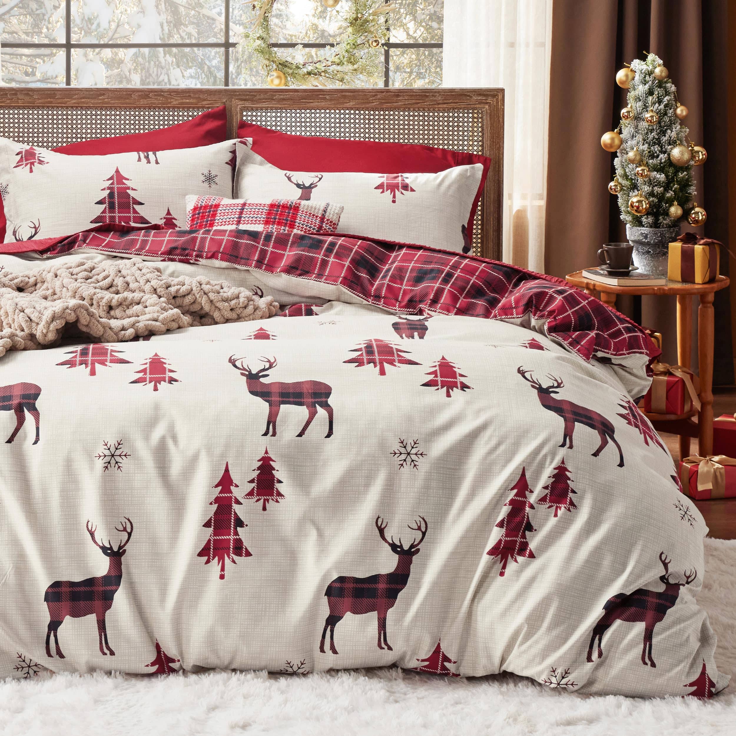 Bedsure Christmas Reindeer Duvet Cover Set