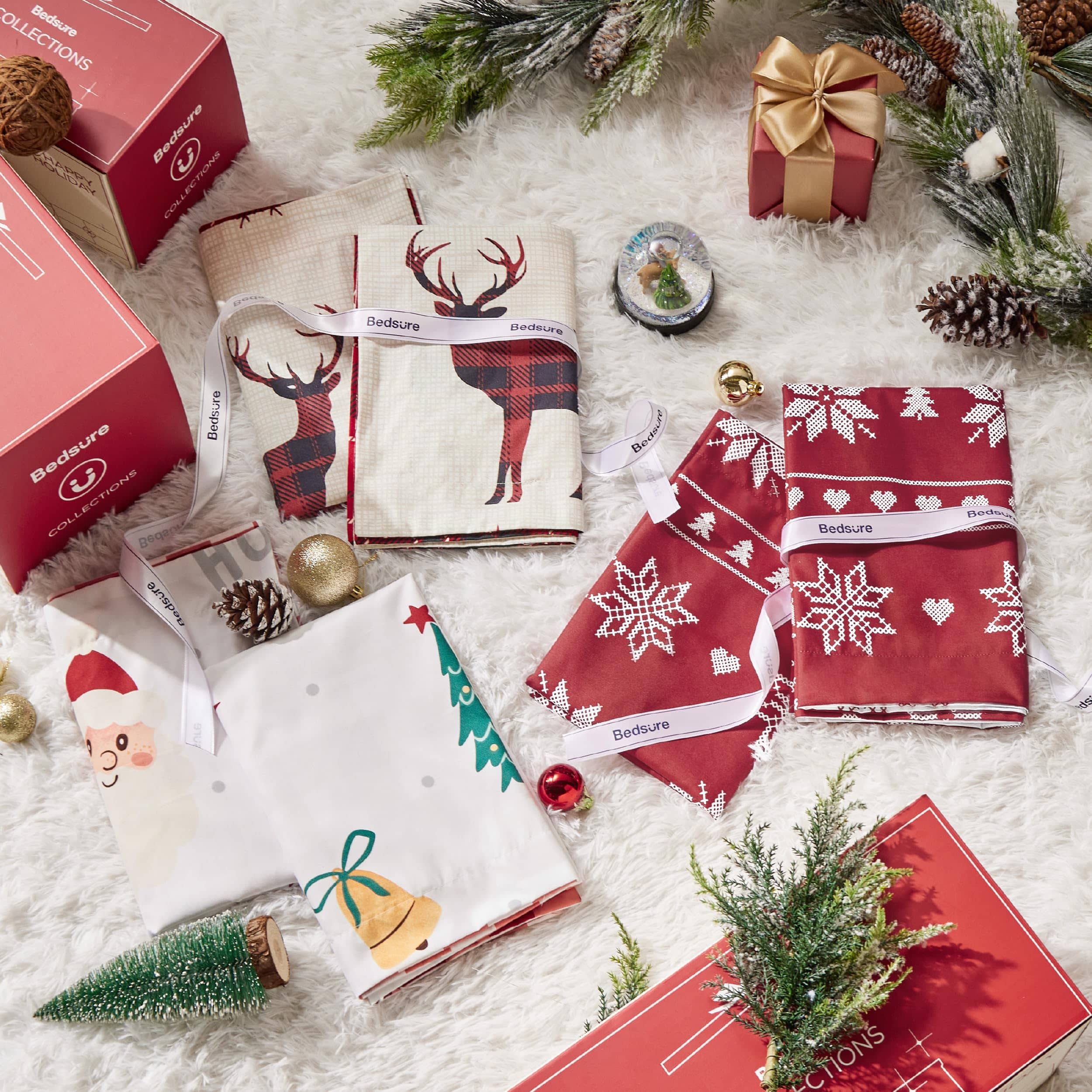 Bedsure Christmas Reindeer Duvet Cover Set