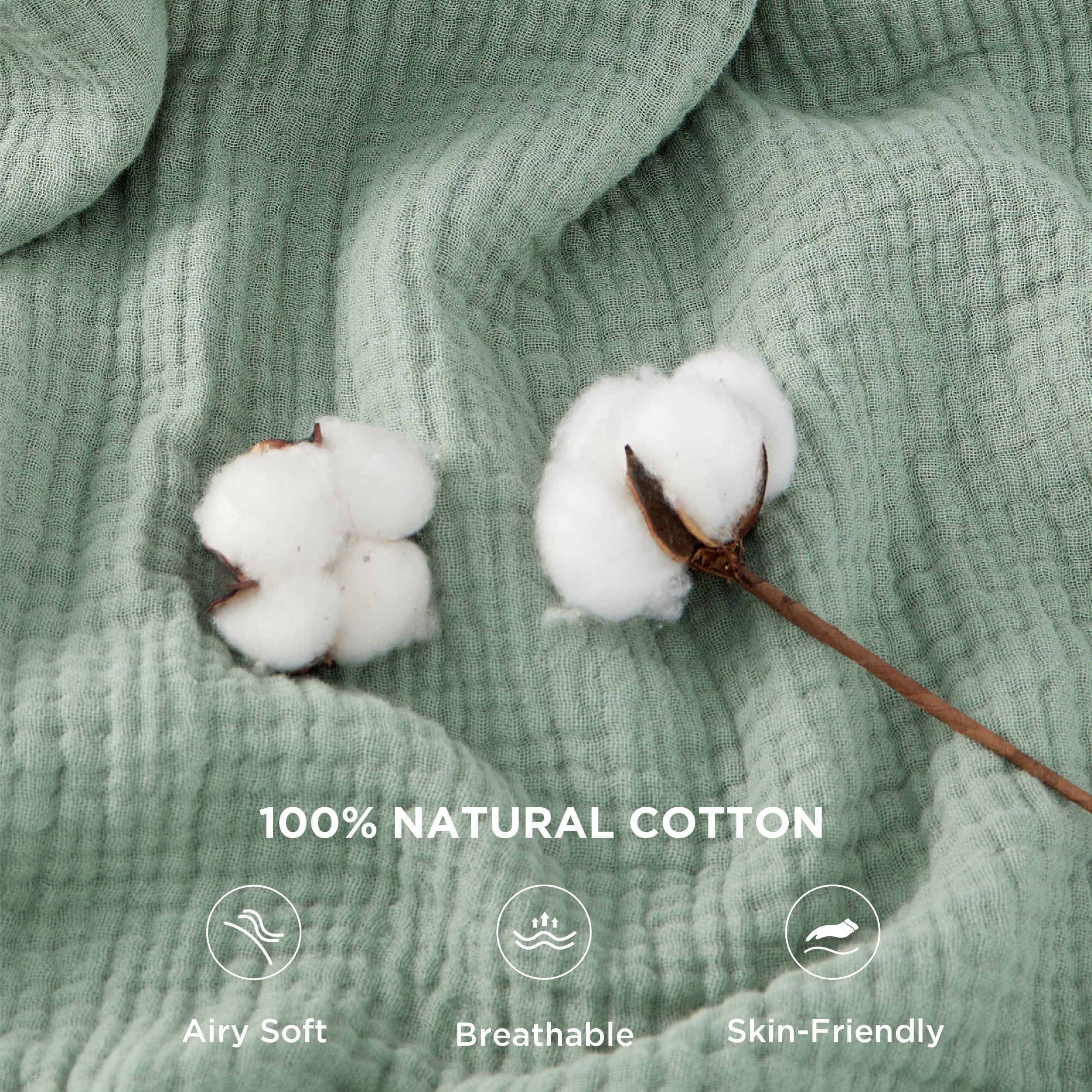Bedsure 100% Cotton Gauze Spring Throw Blanket