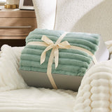 Bedsure Jacquard Stripes Shaggy Sherpa Blanket