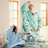 Sherpa Fleece Printed Short Wearable Blanket Hoodie