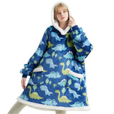 Sherpa Fleece Printed Short Wearable Blanket Hoodie