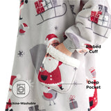 Sherpa Fleece Printed Short Wearable Blanket Hoodie