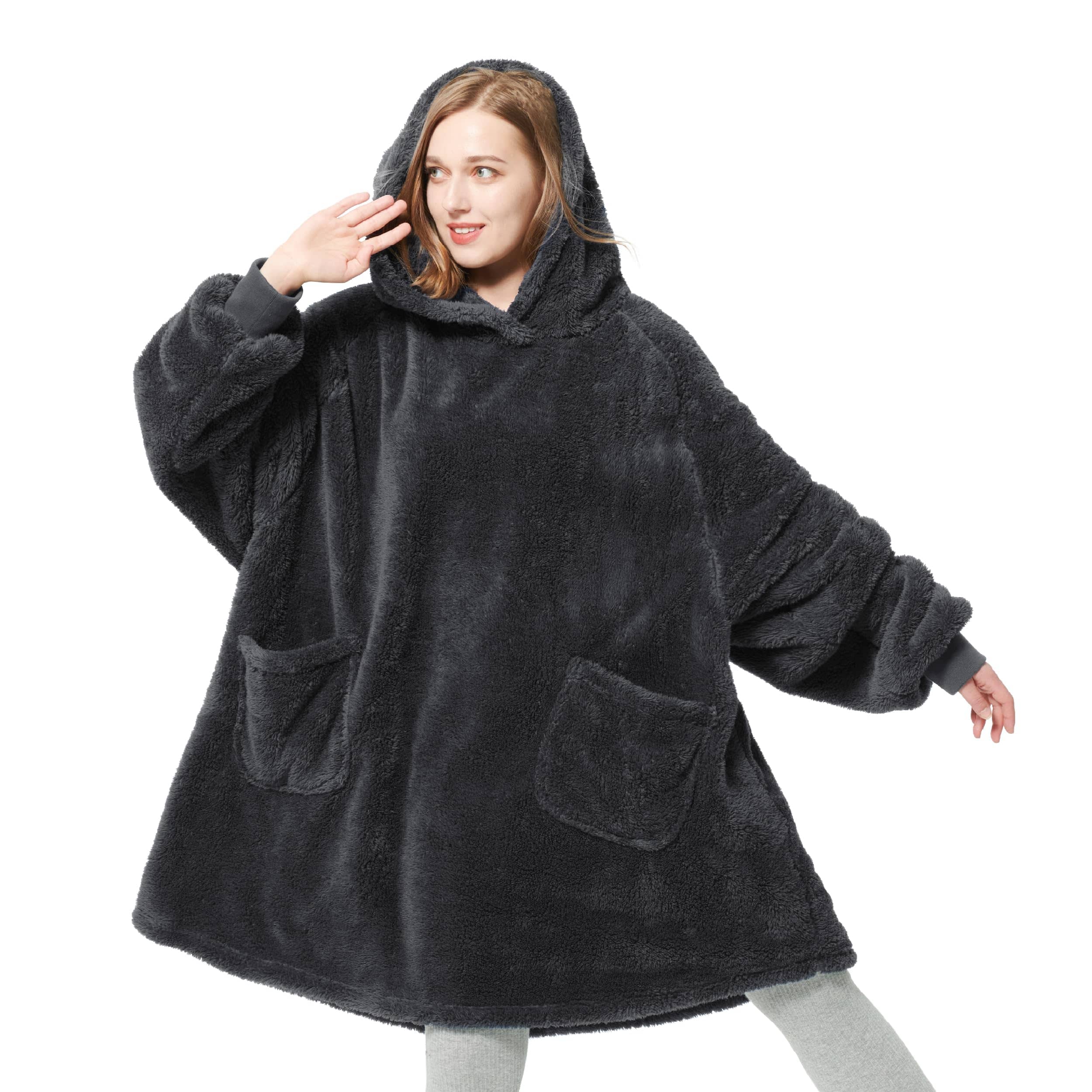 Fuzzy Sherpa Wearable Blanket Hoodie