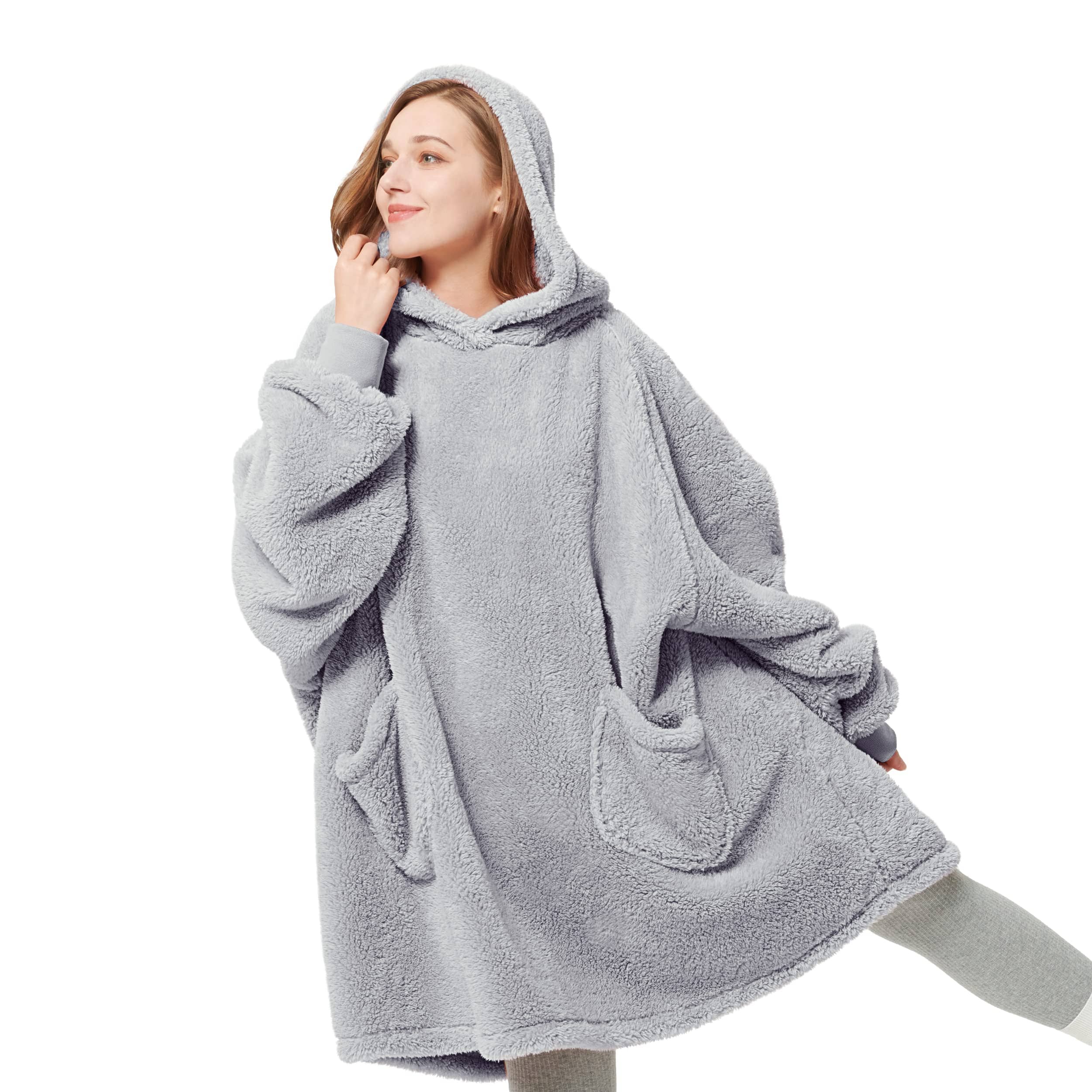 Fuzzy Sherpa Wearable Blanket Hoodie