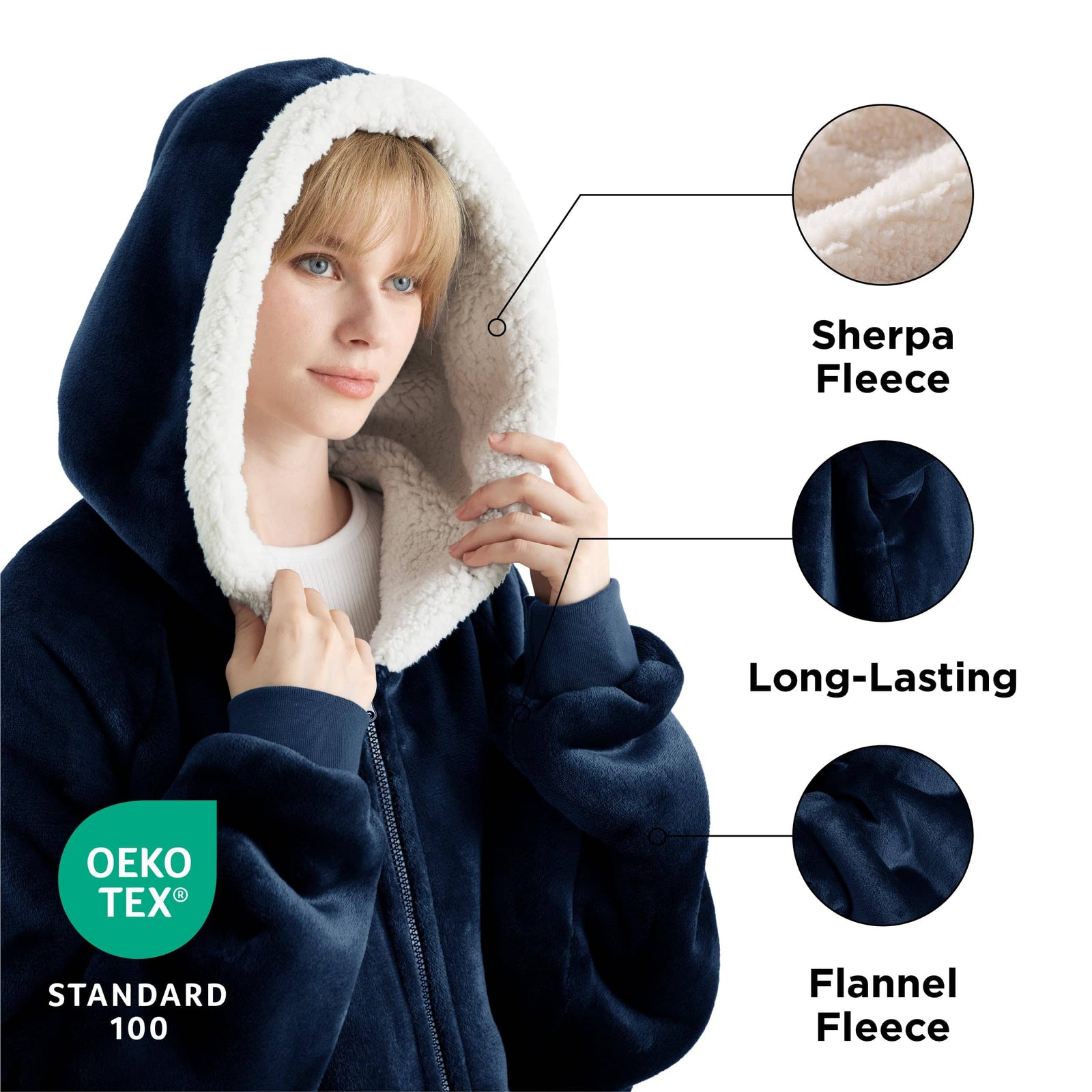 Bedsure Wearable Blanket Hoodie