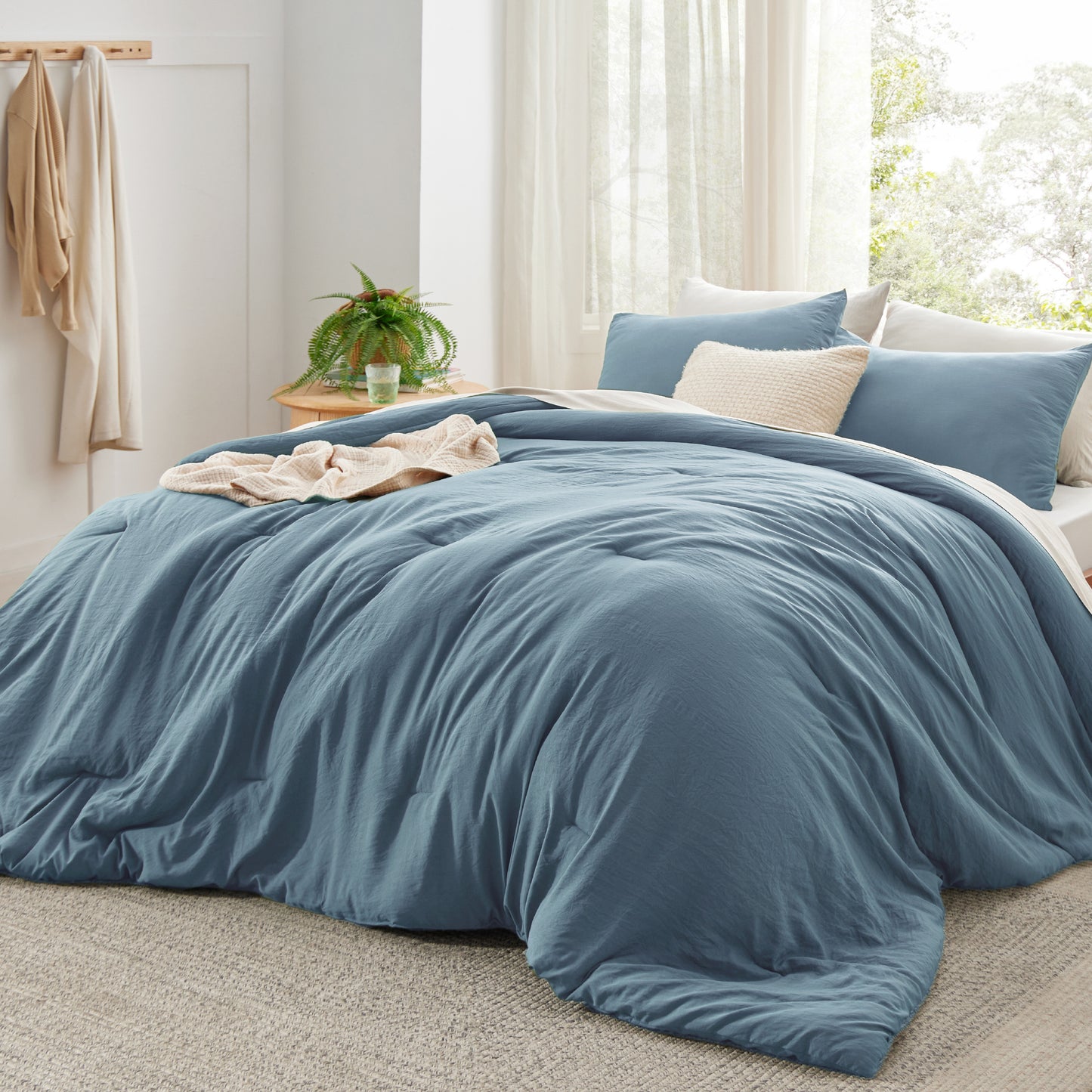 Prewashed Plain Comforter Set