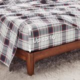 100% Cotton Tartan Plaid Printed Flannel Sheet Set