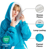 Sherpa Fleece Wearable Blanket Long