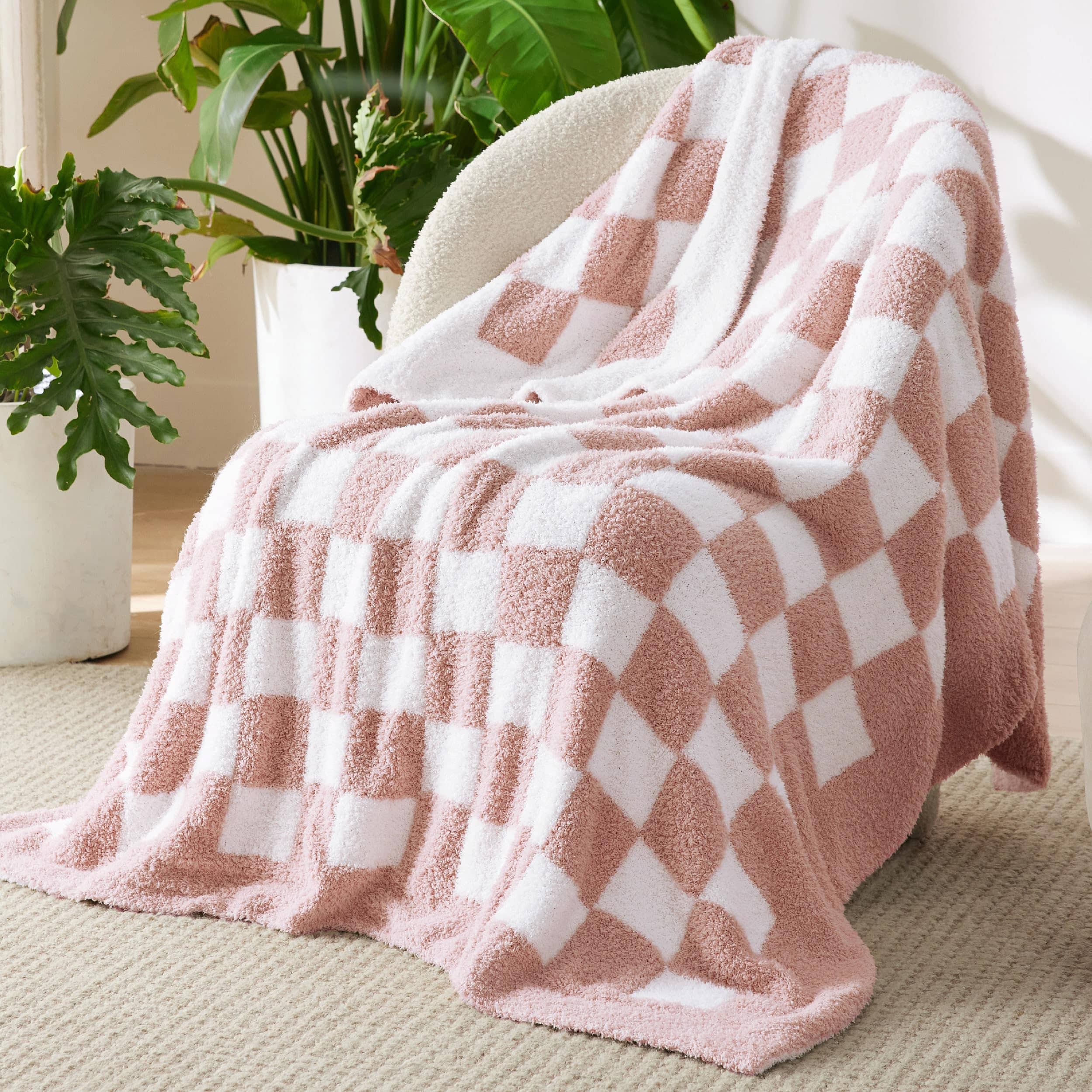 Bedsure Fluffy Fuzzy Plush Knit Throw Blanket