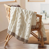 Cable Chenille Chunky Knit Throw Blanket