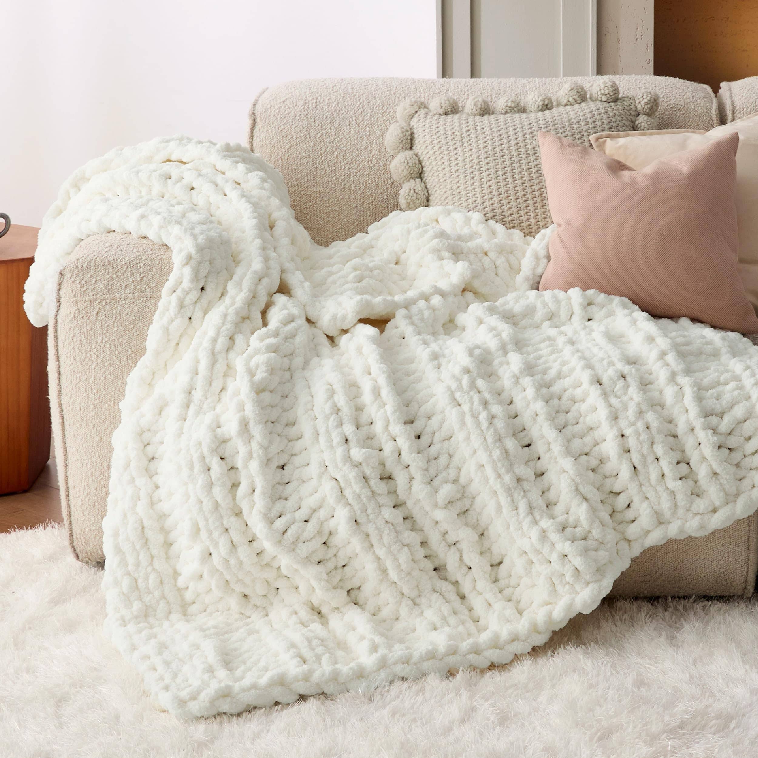 Chunky Knit Chenille Blanket