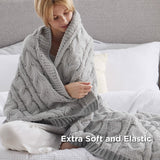 Cable Chenille Chunky Knit Throw Blanket