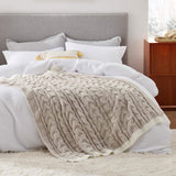 Cable Chenille Chunky Knit Throw Blanket