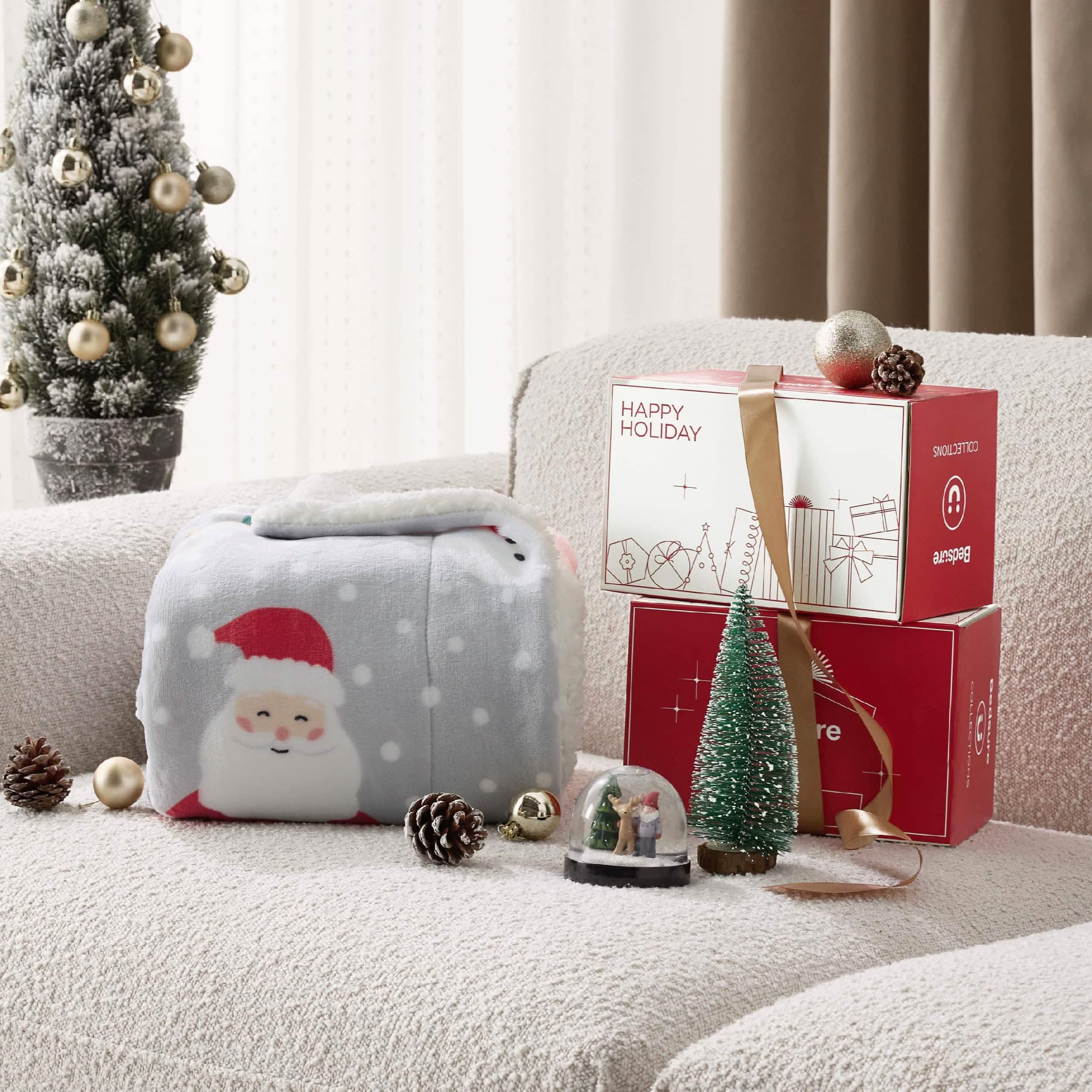 Grey christmas throw clearance