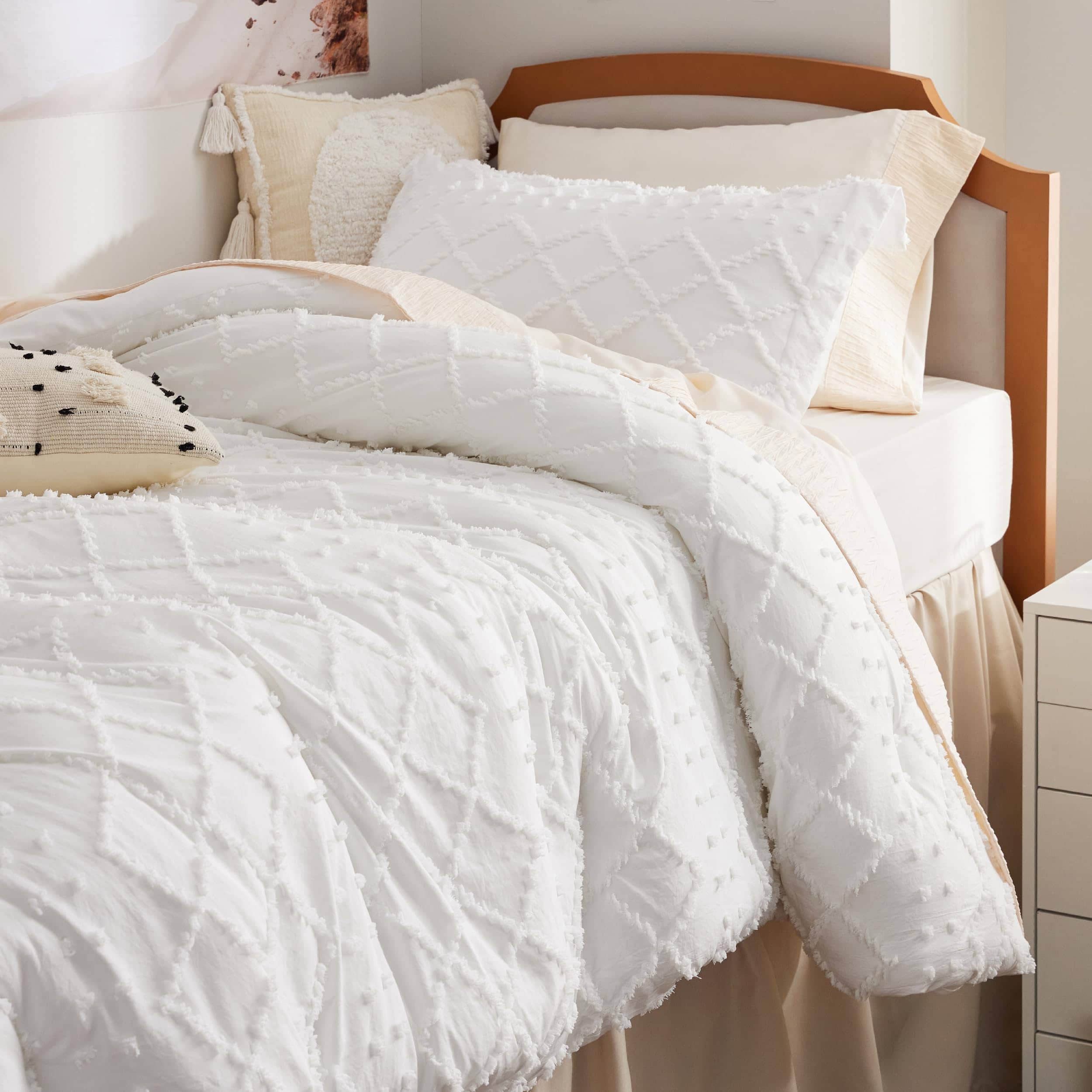 Grey Boho Comforter Set King,White Stripe Comforter Reversible Soft  Microfiber B