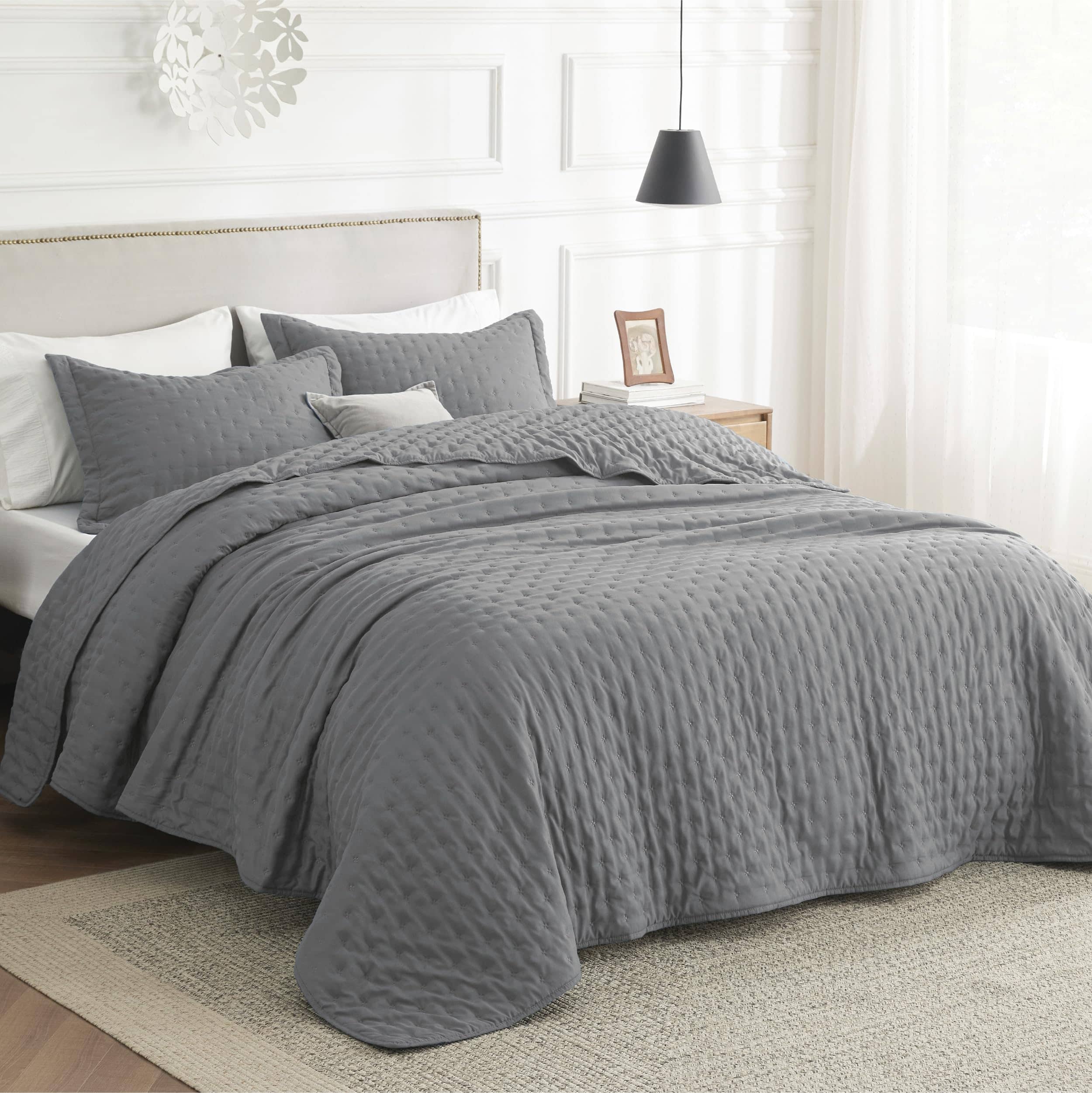 Bedsure - Juego de edredón de poliéster-diagonal ultrasónico W1 106×96 Bedsure - Juego de edredón de poliéster-diagonal ultrasónico W1 106×96