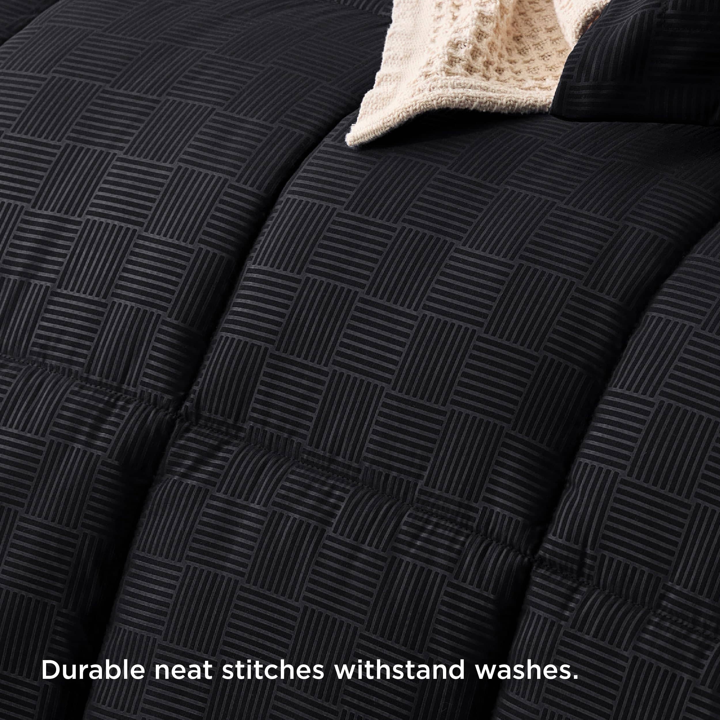 Basket Weave Pattern Down Alternative Comforter Set