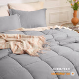 Basket Weave Pattern Down Alternative Comforter Set